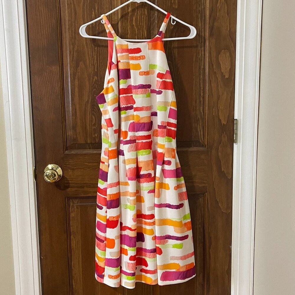 Vince Camuto Seamed Fit & Flare Dress Size 12 Multicolor